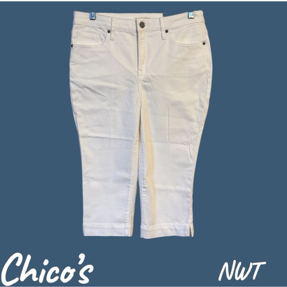 Chico's Denim - NWT RET: $95    Chico's White Jeans SKINNY/CROP SUMMER    SIZE: 8      Bin#7